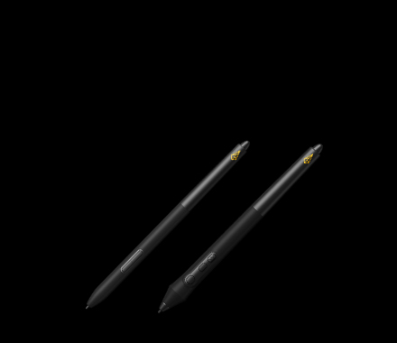 Two pens with different grips for comfort and control