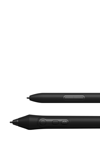 Two pens with different grips for comfort and control